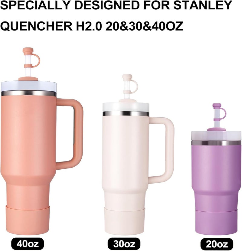 HYZ 8 Piece Accessories for Stanley Cup, Silicone Spill Proof Stopper Set and Protective Boot Including Straw Cover Cap for Stanley H2.0 20oz 30oz 40oz Tumbler, Exclusive Sienna - Image 4